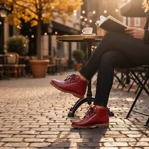 Vntg 90s womens 7 Lands' End Red Rubber Waterproof Ankle Rain Duck Boots retro